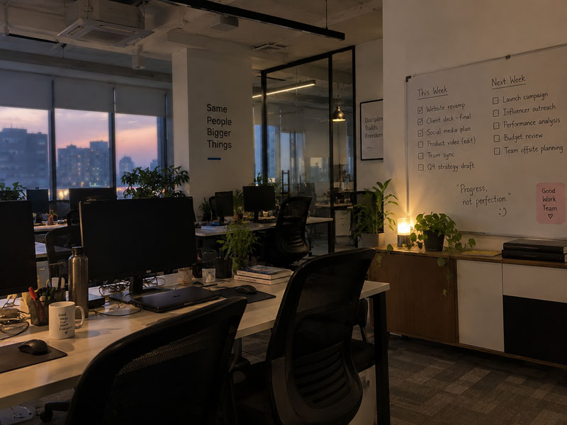Office at sunset
