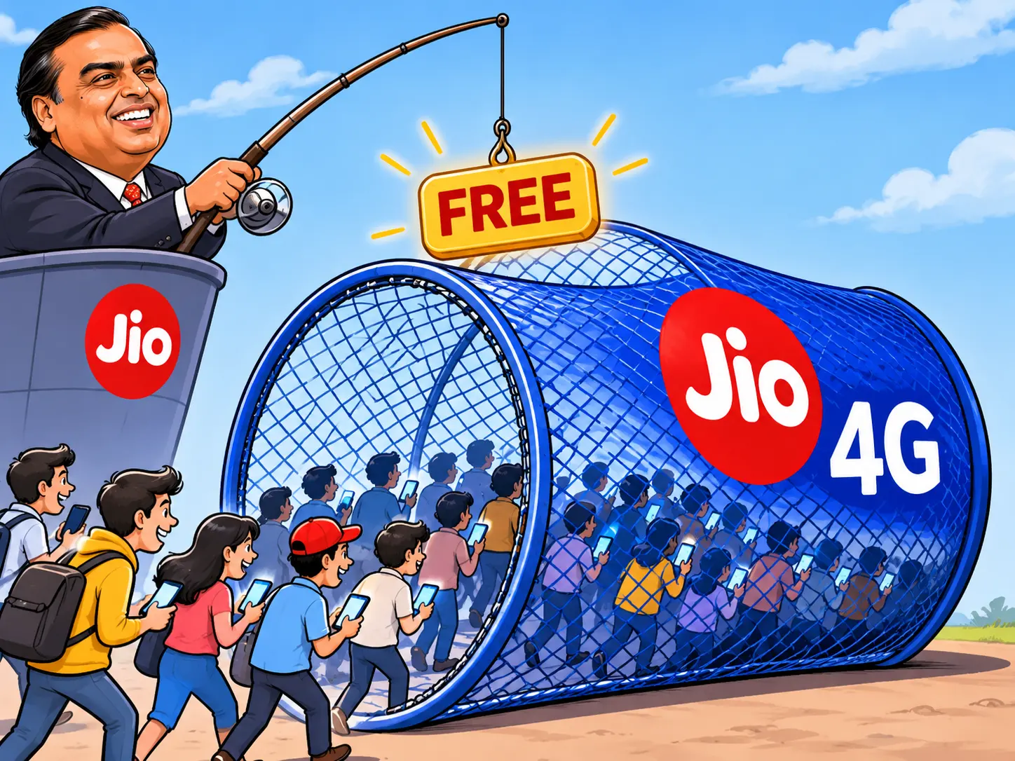 The Free Data Fish Trap — How Reliance Jio hooked millions of mobile users with free data
